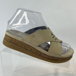 GH Bass Lorna Cork Platform Sandals Women's Sz 5 Suede Open Toe Summer Shoes Y2K